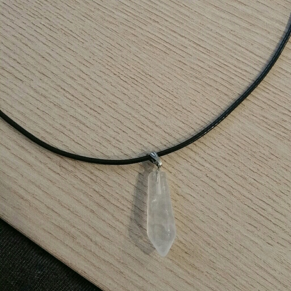 Handmade hexagonal stone necklace
